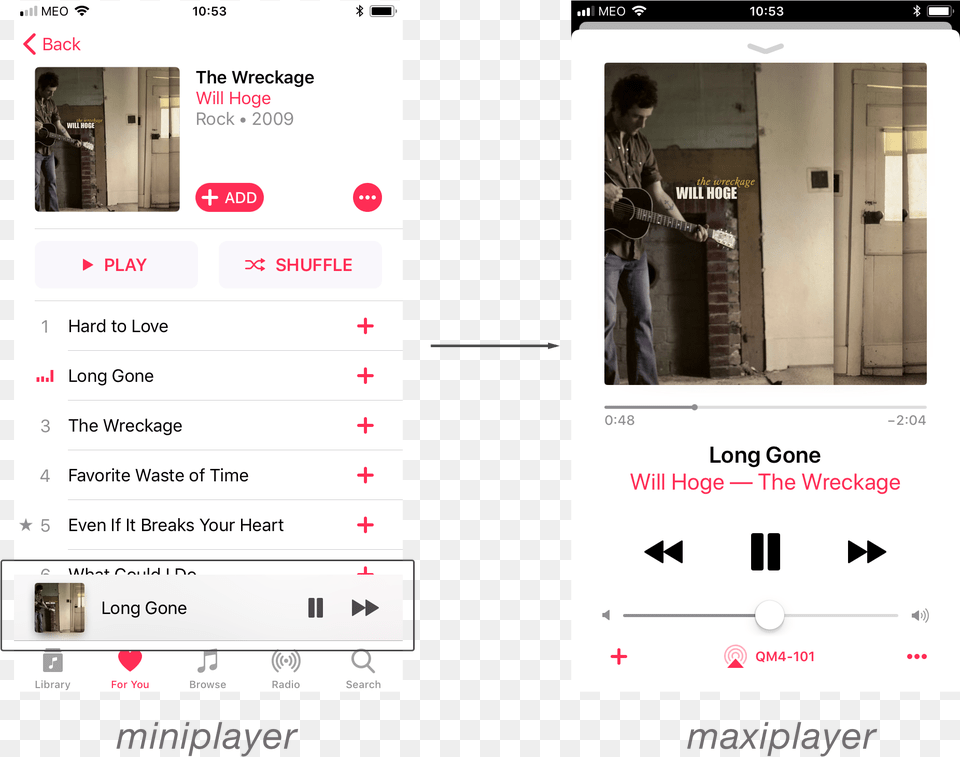 Recreating The Apple Music Now Playing Transition Screenshot, Person, Text, Guitar, Musical Instrument Png Image