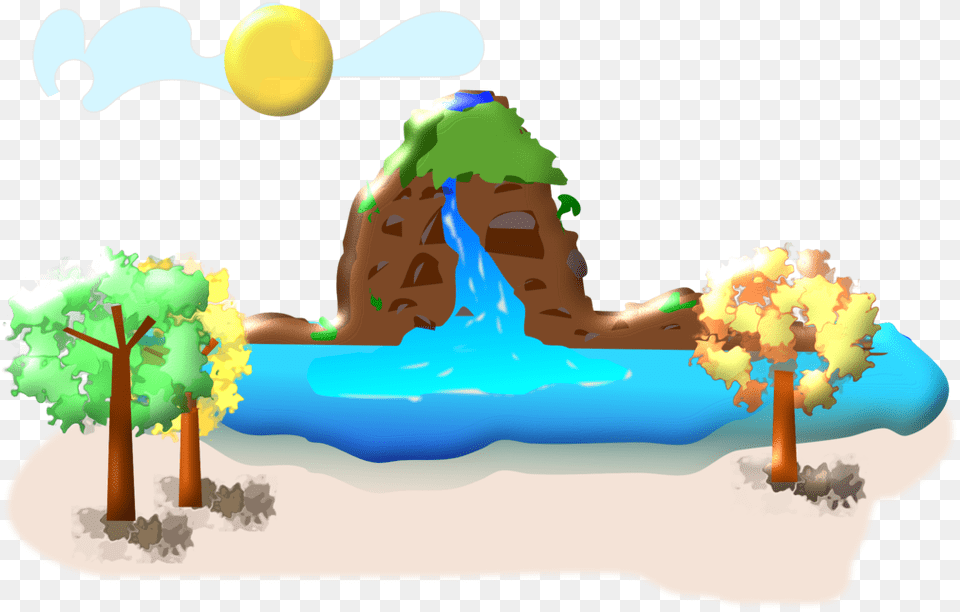 Recreationartplay Cartoon Waterfall Icon Transparent, Water Sports, Water, Tree, Swimming Free Png