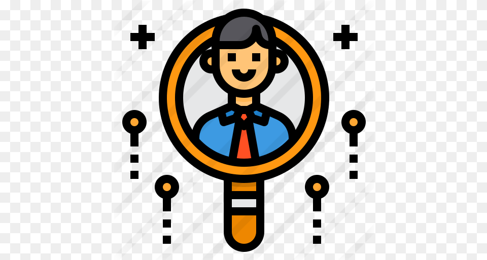 Recruitment People Icons Dot, Person, Face, Head, Magnifying Free Png