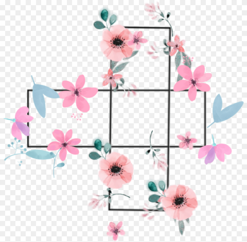 Rectangle Flower Lineas Background Overlay Mountain Garland, Plant, Petal, Art, Floral Design Free Png Download
