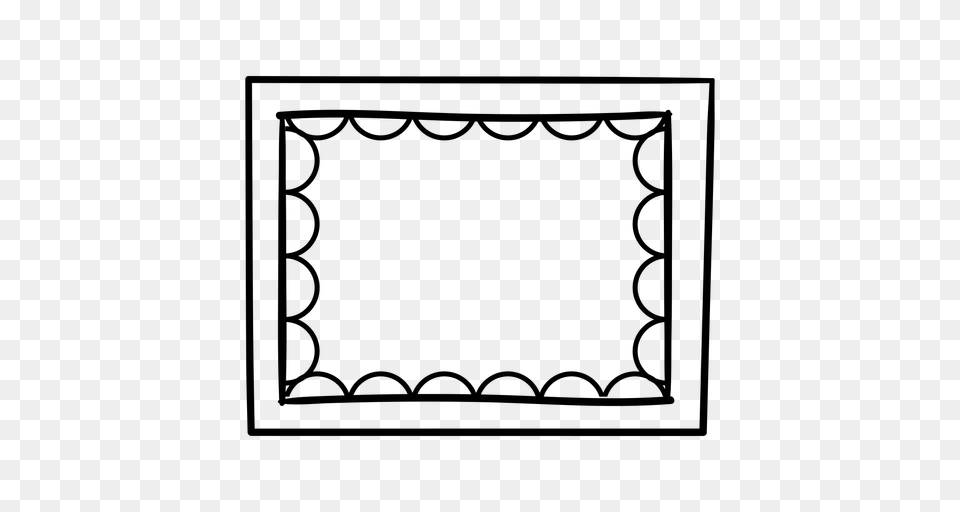 Rectangle Picture Frame Doodle, Gray Png Image