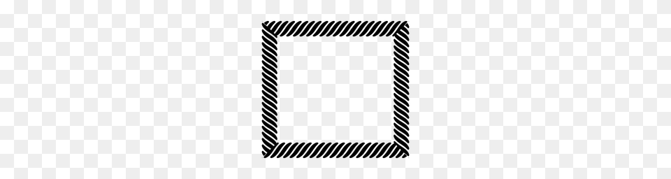 Rectangle Twisted Rope Frame, Gray Png Image