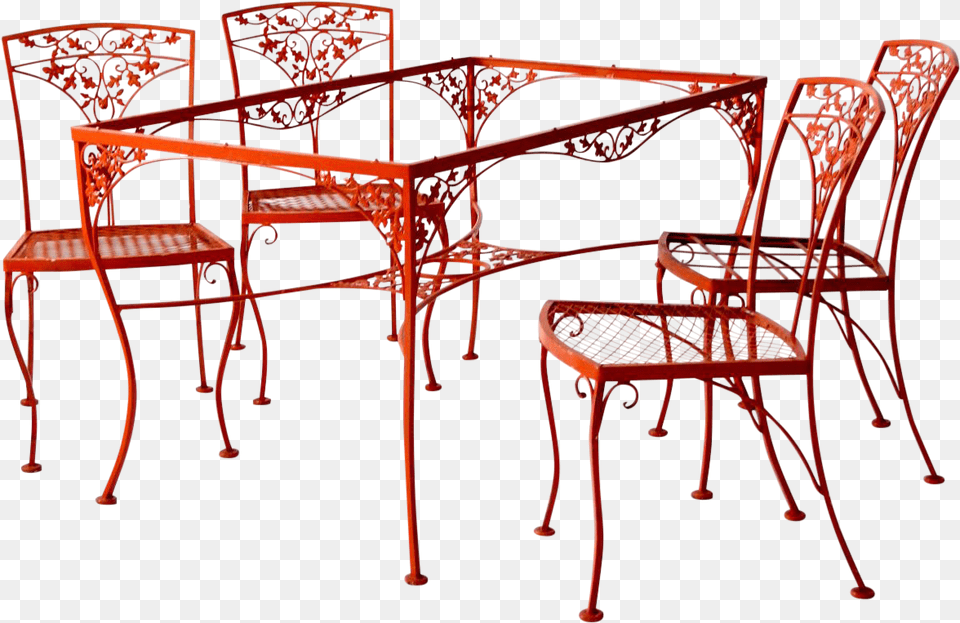 Rectangle Wrought Iron Table And Chairs, Architecture, Building, Chair, Dining Room Png