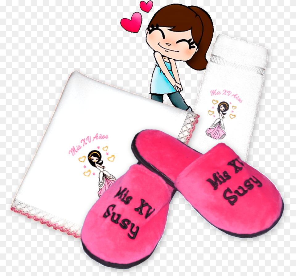 Recuerdos Para Xv Pantuflas De Recuerdo De Xv, Clothing, Footwear, Shoe, Person Free Transparent Png