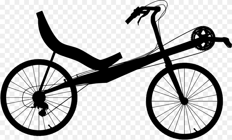Recumbent Bike Silhouette, Bicycle, Transportation, Vehicle, Machine Png