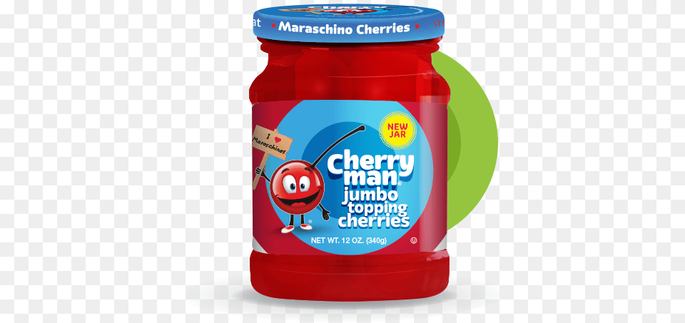 Recyclable Pet Jar From Cherryman Cherry Man Cherries Jumbo Topping 12 Oz, Food, Jelly, Ketchup Free Png Download