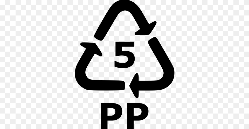 Recyclable Polypropylene Sign Vector Image, Gray Free Png