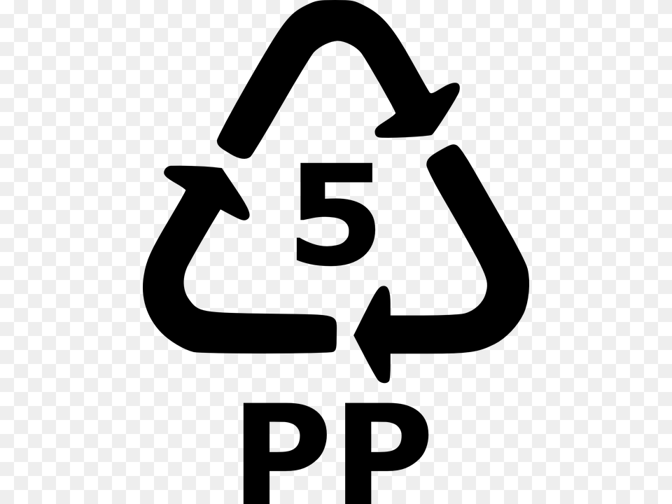 Recycle 5 Pp Recycling Plastic Sign Symbol Icon Simbolo De Reciclaje, Gray Free Png