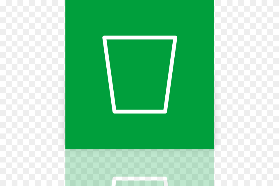 Recycle Bin Empty Alt Mirror Sign, Green Png