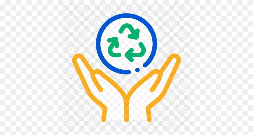 Recycle Icon Of Colored Outline Style Illustration, Clothing, Glove, Symbol, Recycling Symbol Free Png Download