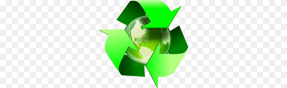 Recycle Symbol With Earth Clip Art, Green, Recycling Symbol Png Image