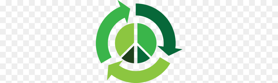 Recycle With Peace Symbol Clip Art, Recycling Symbol, Green Png Image