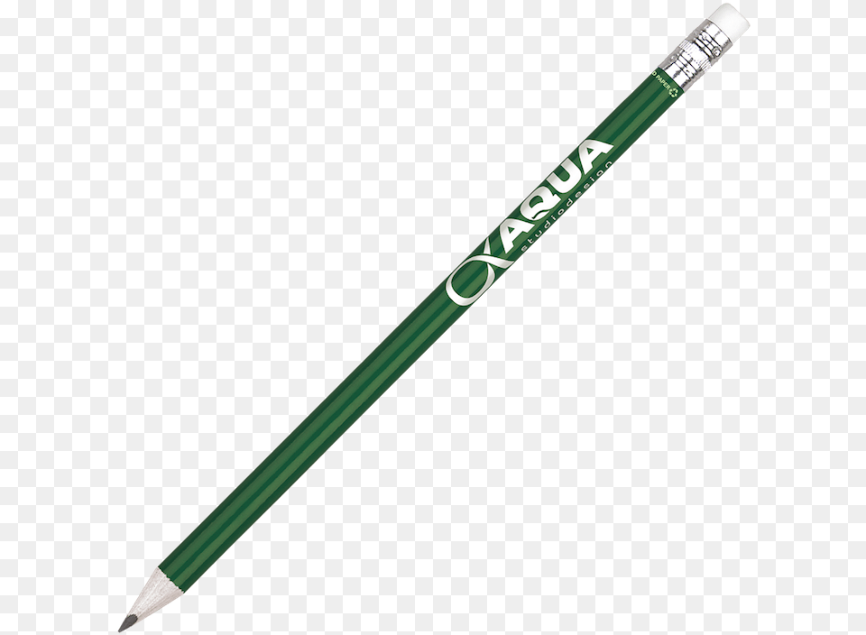 Recycled Paper Pencil Green With Printing Kimberly Pencils, Blade, Dagger, Knife, Weapon Free Transparent Png