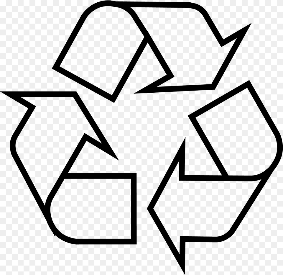 Recycling Symbol Icon Outline Black, Gray Free Png Download