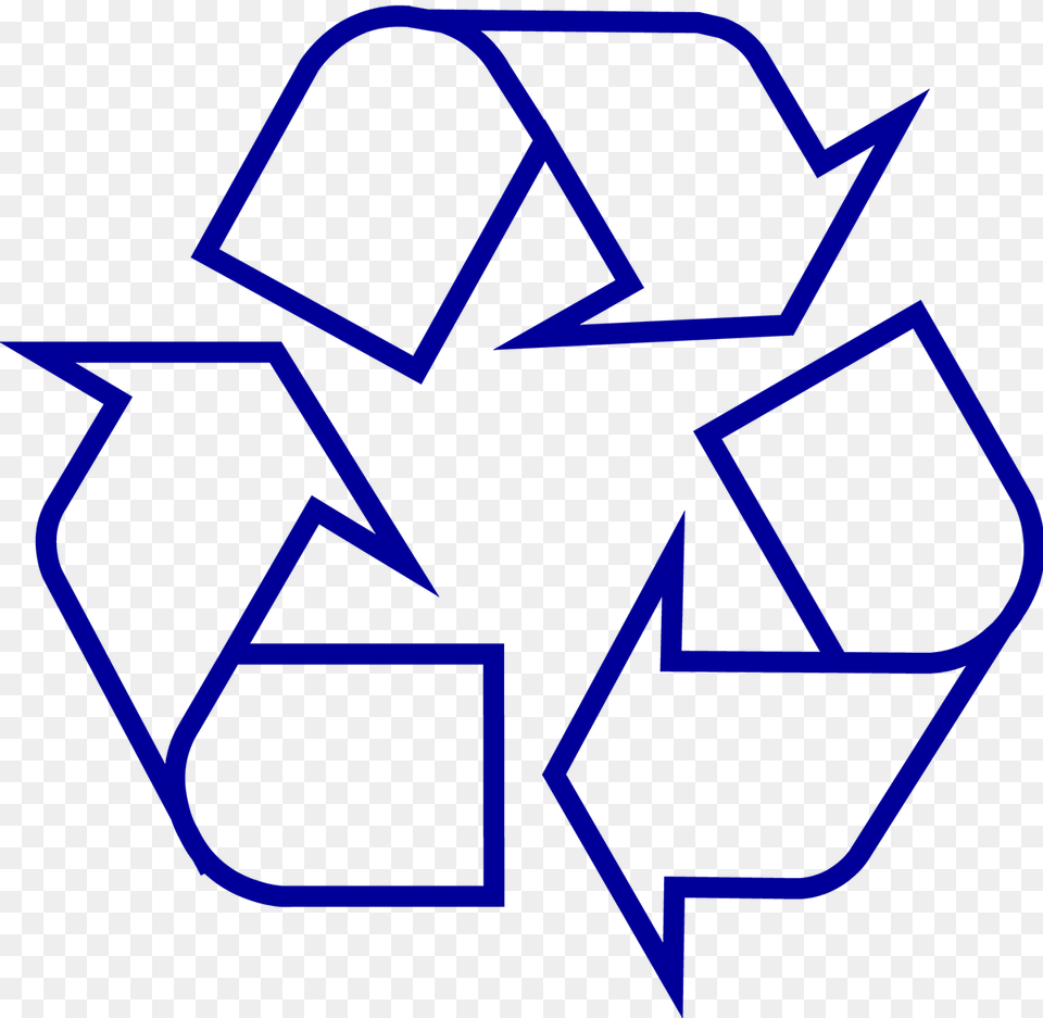 Recycling Symbol Icon Outline Dark Blue Recycling Logo, Leaf, Plant Free Png Download
