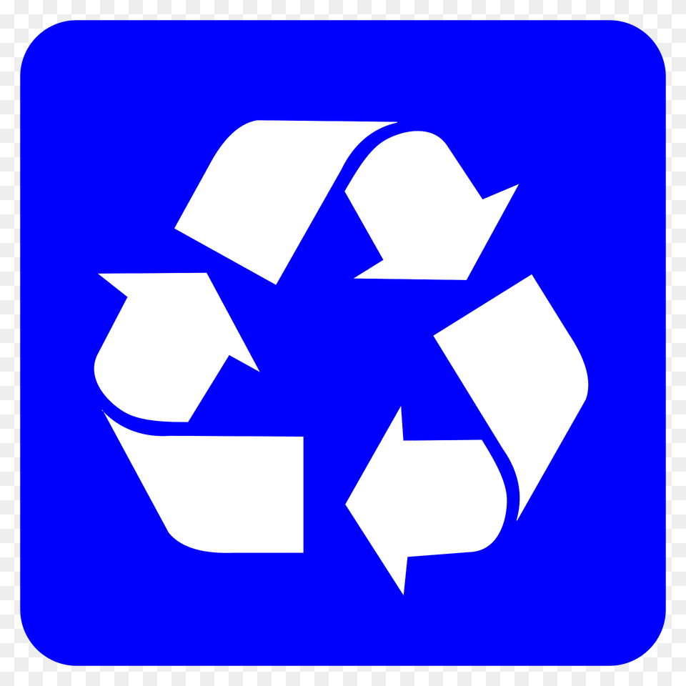 Recycling Symbol White On Blue Clipart, Recycling Symbol Free Transparent Png