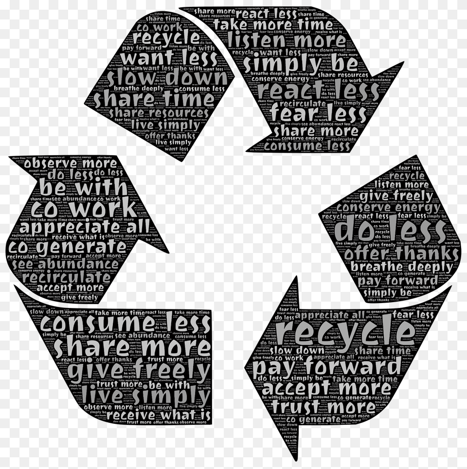 Recycling Typography Clipart, Recycling Symbol, Symbol Free Transparent Png