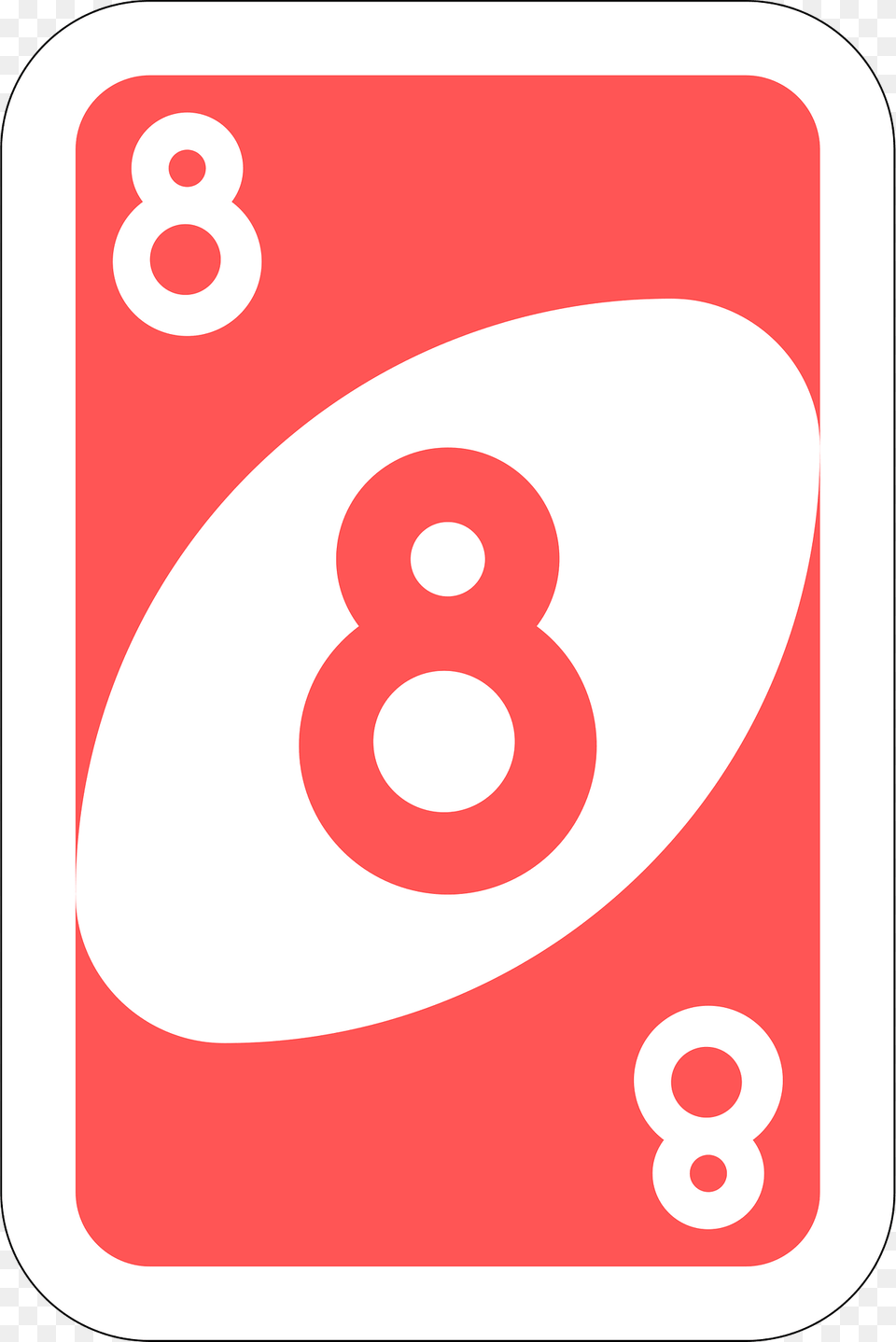 Red 8 Card Clipart, Symbol, Number, Text Free Png