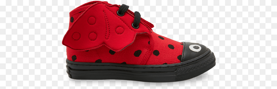 Red Alonzo Ladybug Sneakers Suede, Clothing, Footwear, Shoe, Sneaker Png Image
