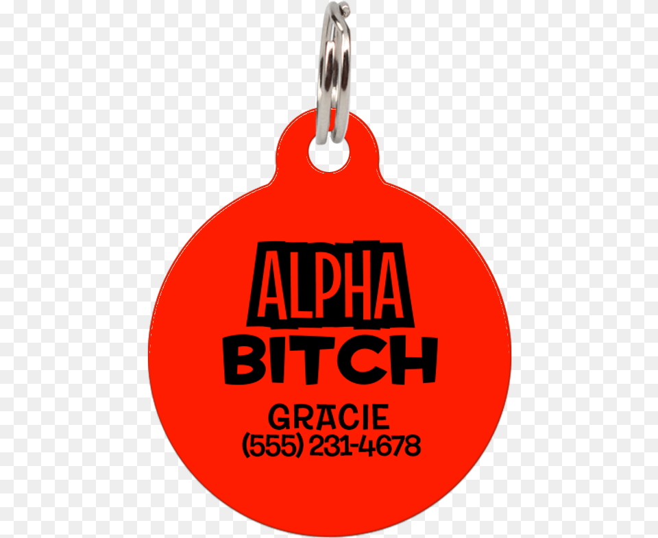 Red Alpha Bitch Funny Pet Id Tagclass Lazyload Lazyload Earrings, Food, Ketchup, Accessories Free Png Download