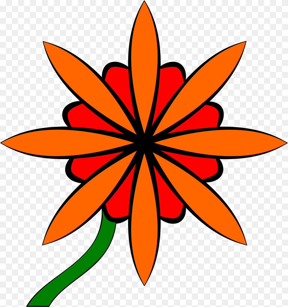 Red Amp Orange Flower Clip Arts Twenty Five Objects Clip Art, Plant, Pattern, Graphics, Floral Design Png