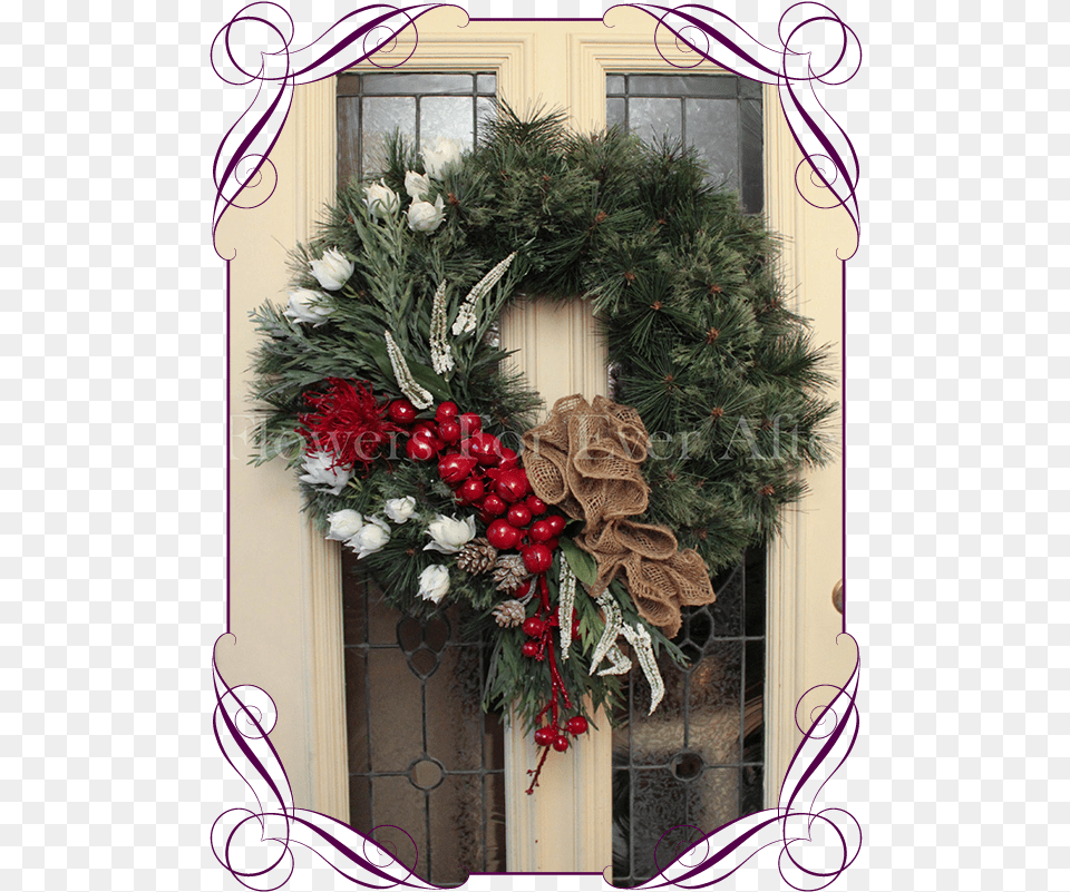 Red Amp White Pine Wreath Flowers For Ever After Artificial Flowers For Ever After, Plant Free Png Download