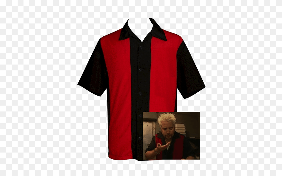 Red And Black Button Down Bowling Shirt Polyester Bowling Shirt, People, Clothing, T-shirt, Person Png