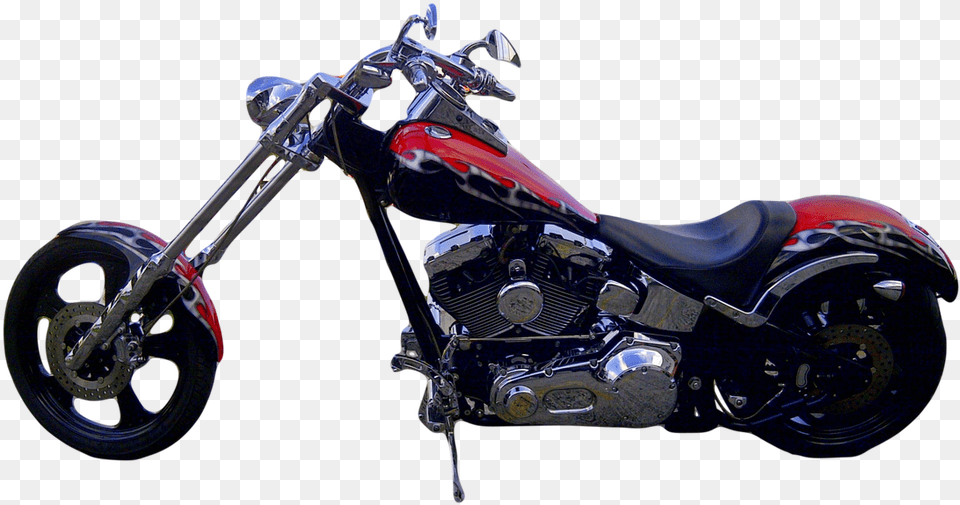 Red And Black Motorcycle Custom Paint, Machine, Spoke, Wheel, Vehicle Png Image