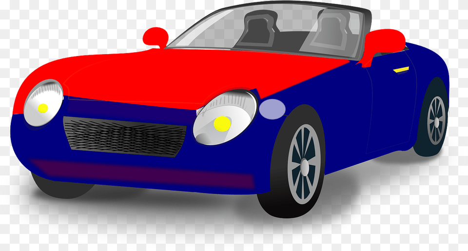 Red And Blue Car, Transportation, Vehicle, Coupe, Sports Car Free Png Download