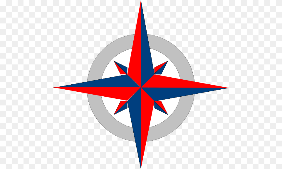 Red And Blue Compass Rose, Animal, Fish, Sea Life, Shark Png Image