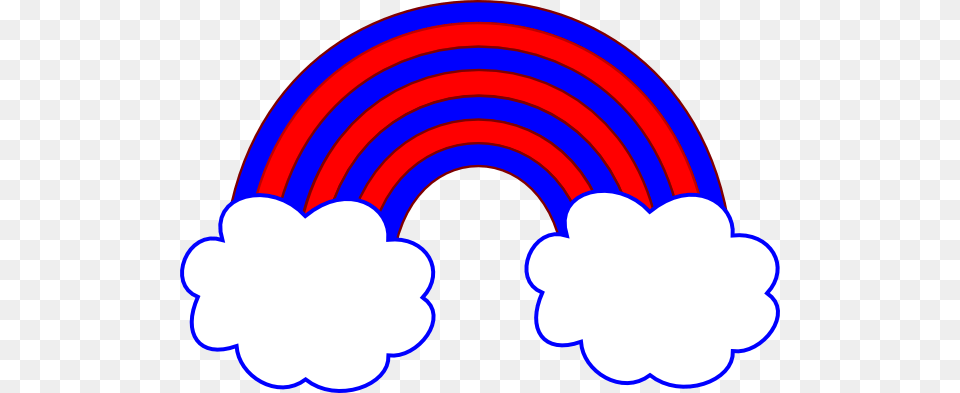 Red And Blue Rainbow With 2 Blue Clouds Svg Clip Arts, Logo, Body Part, Hand, Person Png