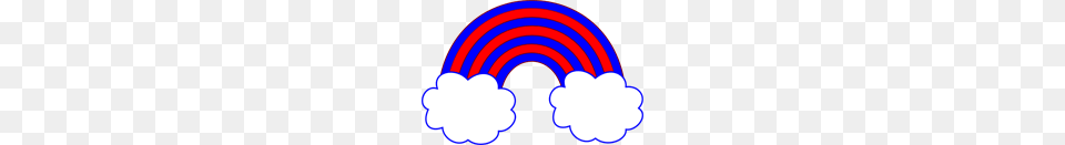 Red And Blue Rainbow With Blue Clouds Clip Art For Web, Light Png