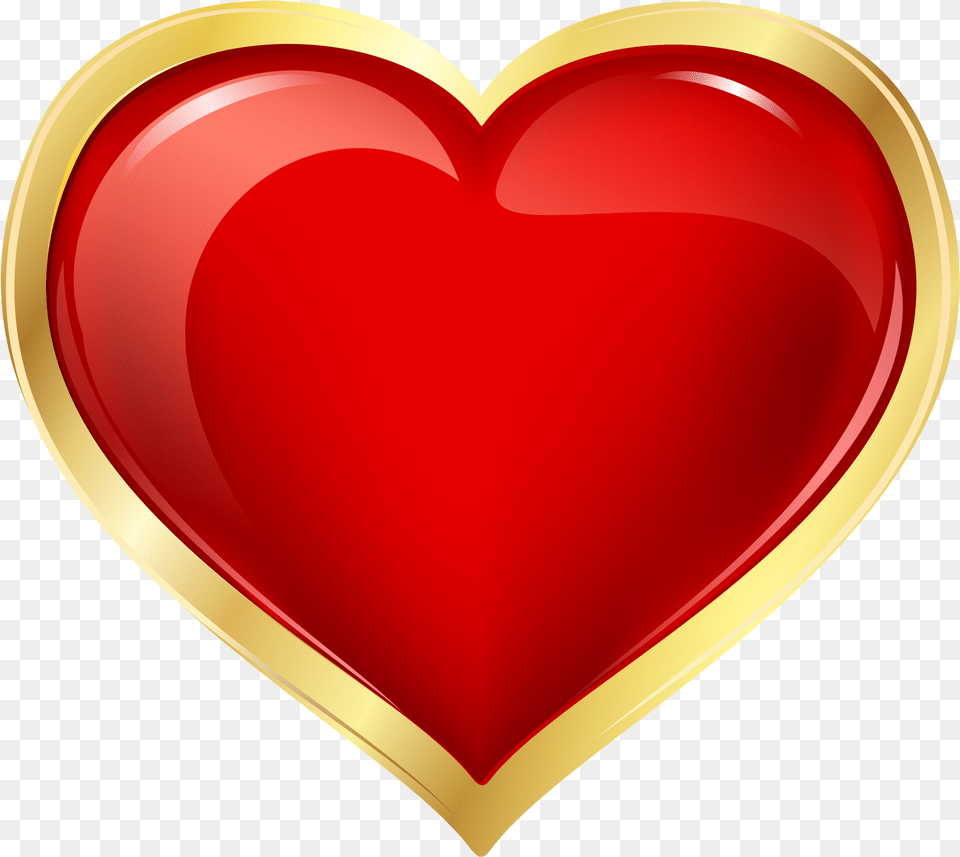 Red And Gold Heart Clip Art Image Heart Free Png