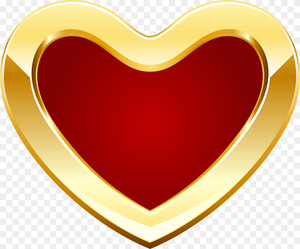 Red And Gold Heart Clipart Clip Art Love Dil, Disk Png