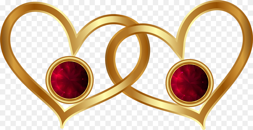 Red And Gold Hearts, Accessories, Jewelry, Treasure, Crib Free Png Download