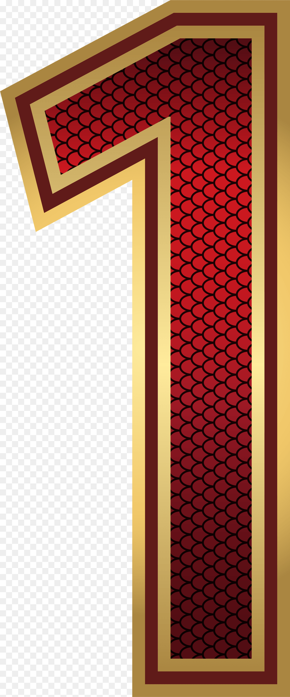 Red And Gold Number One Image Transparent Background Number 1 1, Symbol, Text, Cross Free Png