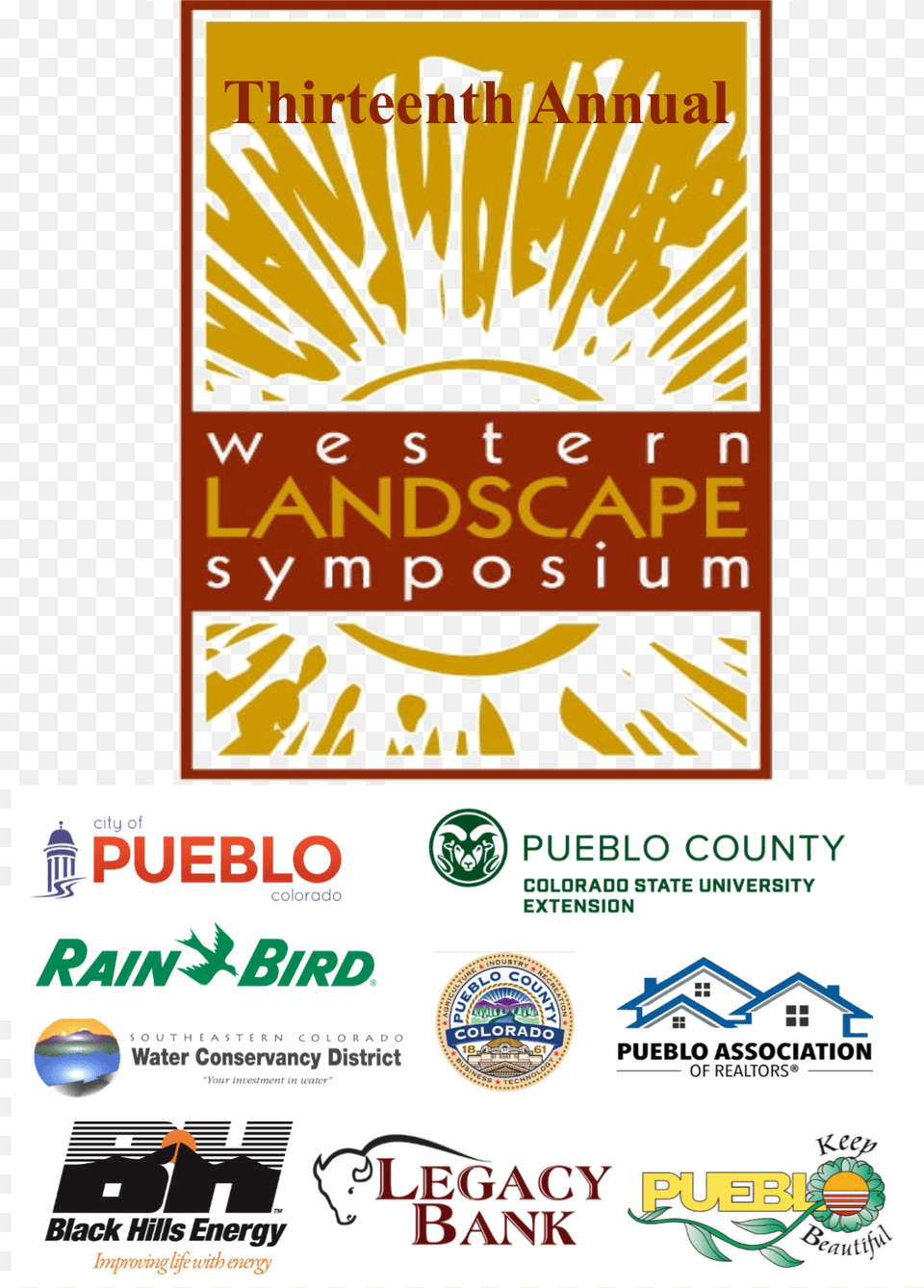 Red And Gold Western Landscape Symposium Logo With, Advertisement, Poster Png
