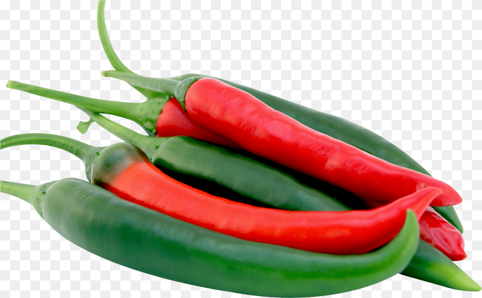 Red And Green Chilli Peppers Image Red Chilli Green Chilli, Food, Produce, Pepper, Plant Png