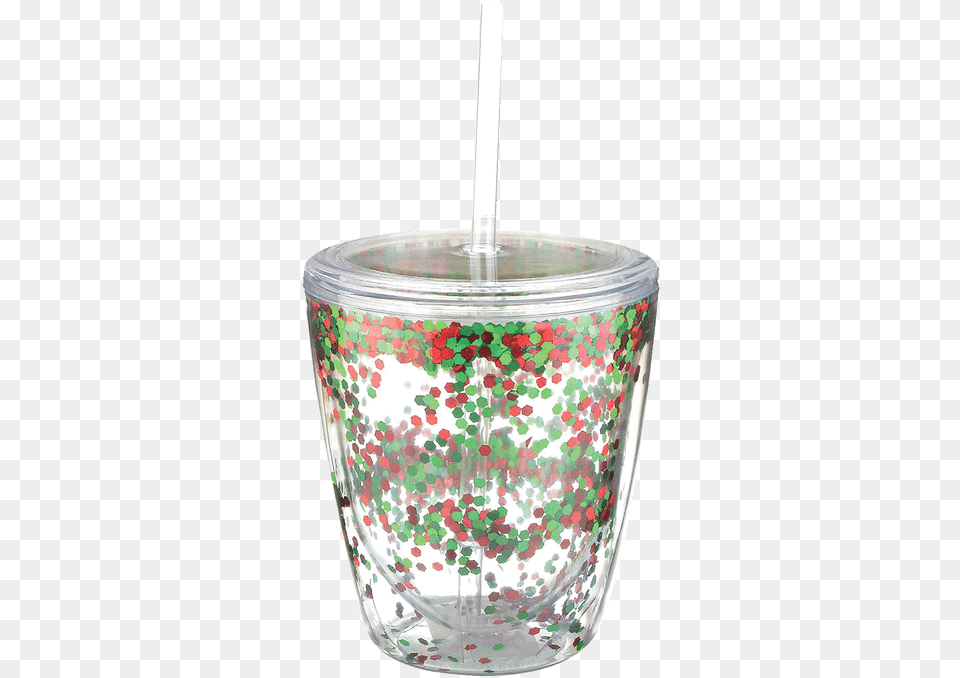Red And Green Confetti Dof Lampshade, Bowl, Lamp, Art, Porcelain Png Image
