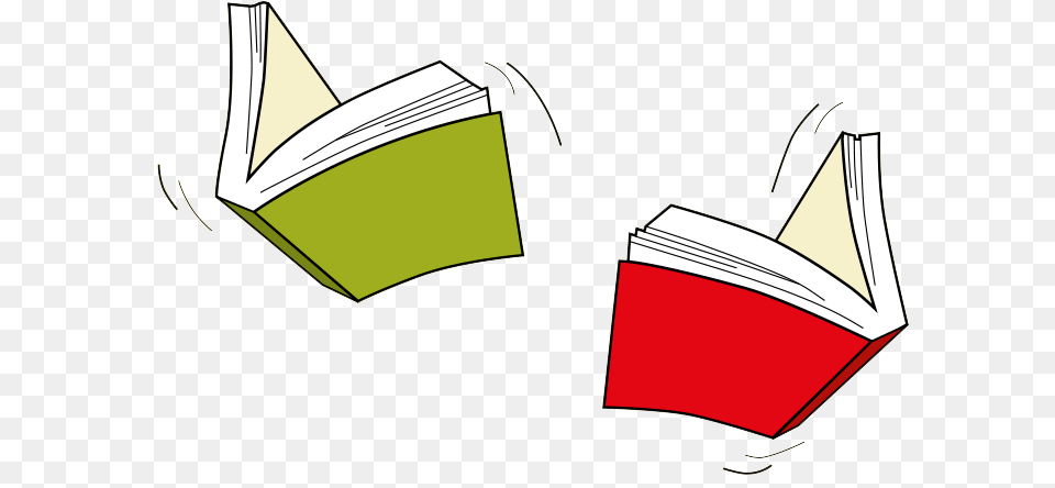 Red And Green Flying Books, Book, Person, Publication, Reading Free Png