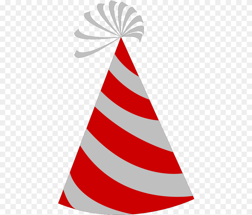 Red And Grey Party Hat Svg Vector Red And White Birthday Hat, Clothing, Party Hat Png Image