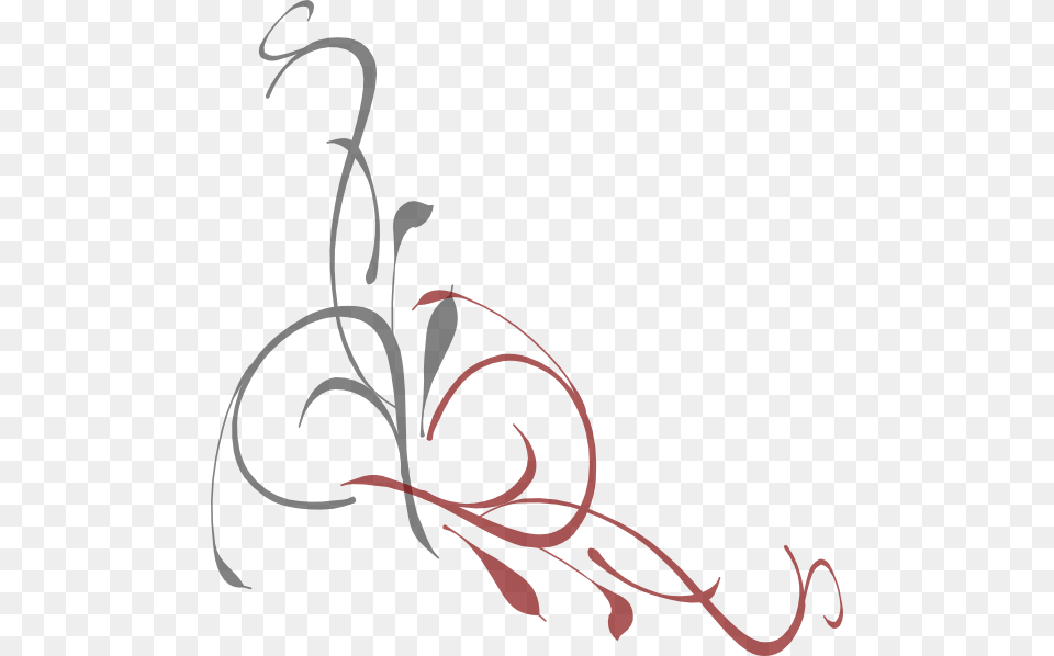 Red And Grey Swirls, Art, Floral Design, Graphics, Pattern Png