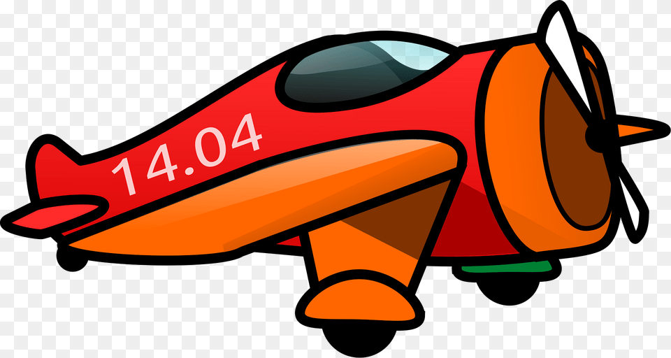 Red And Orange Propeller Plane Clipart, Aircraft, Airplane, Vehicle, Transportation Free Png