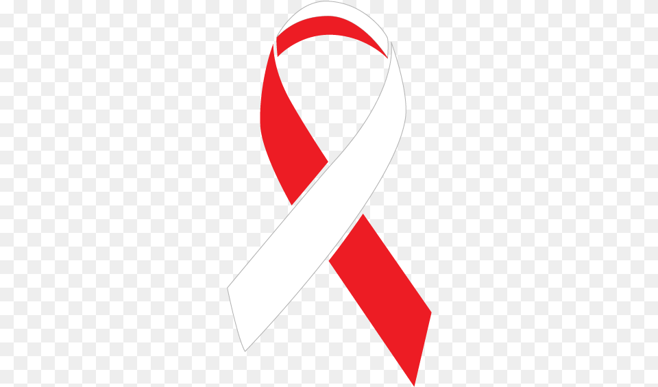 Red And White Colored Squamous Cell Carcinoma Ribbon Cervical Cancer Ribbon, Person, Accessories, Belt, Symbol Png Image