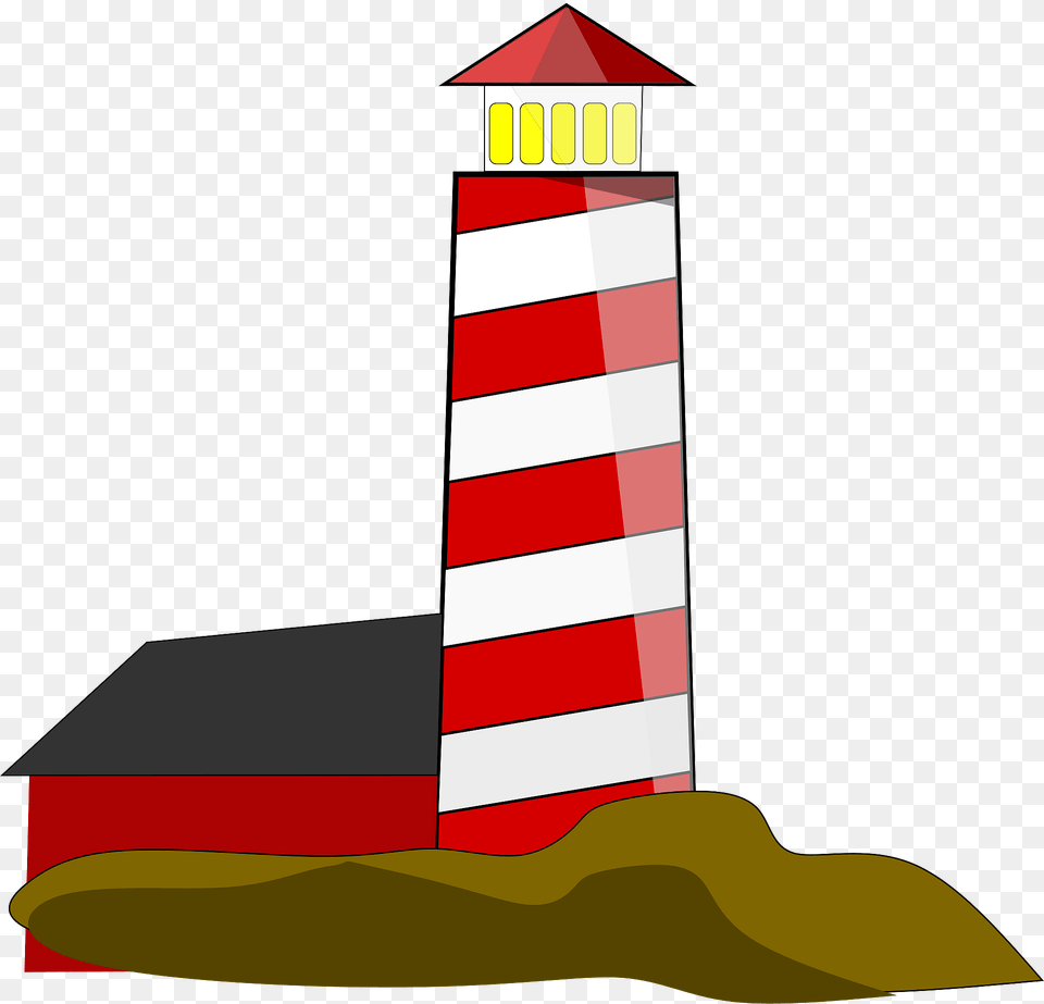 Red And White Diagonal Stripe Lighthouse Clipart, Architecture, Building, Tower, Beacon Free Transparent Png