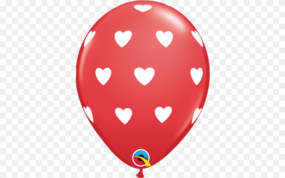 Red And White Heart Balloon Png