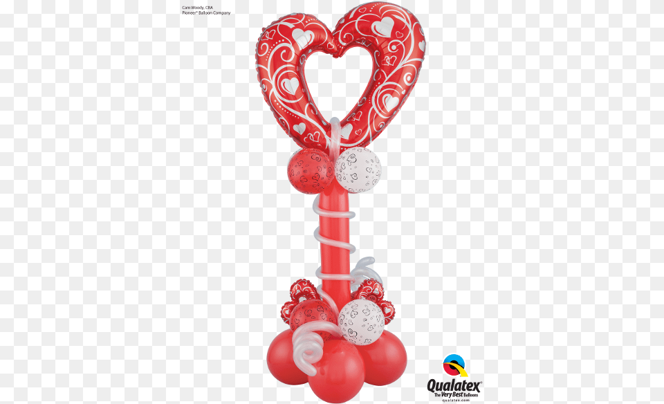 Red And White Heart Column Valentines Day Balloon Column, Food, Sweets Png