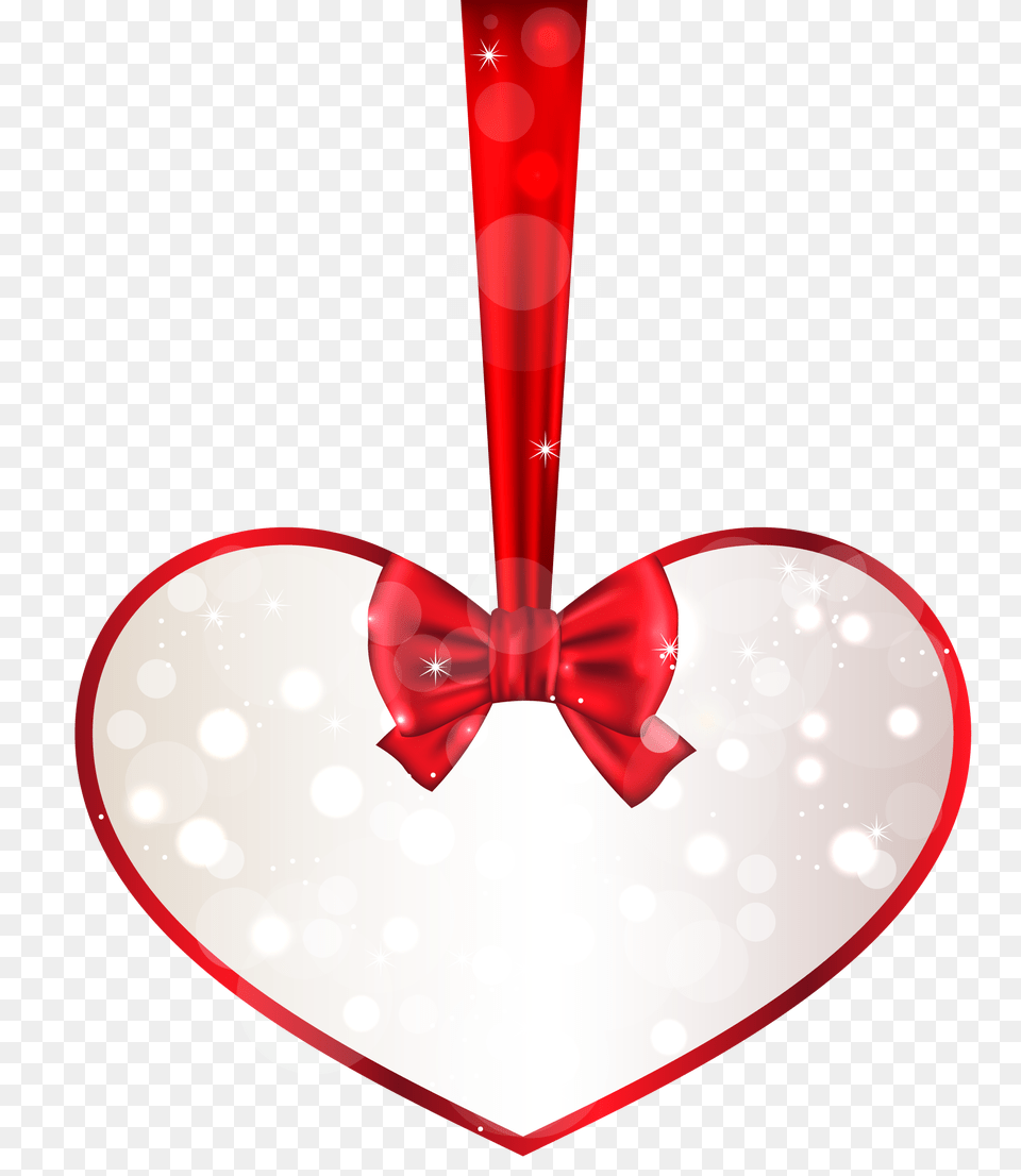 Red And White Heart Decor Free Transparent Png