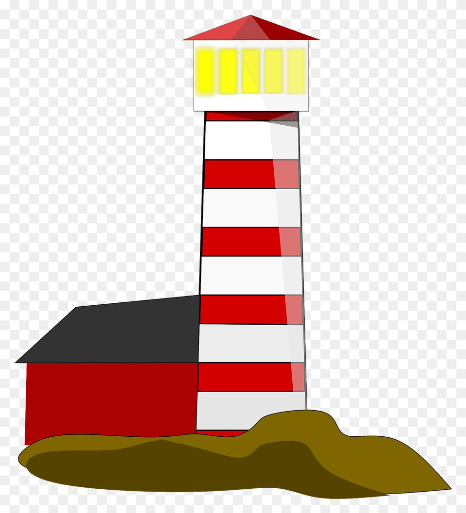 Red And White Horizontal Stripe Lighthouse Clipart, Architecture, Building, Tower, Beacon Png