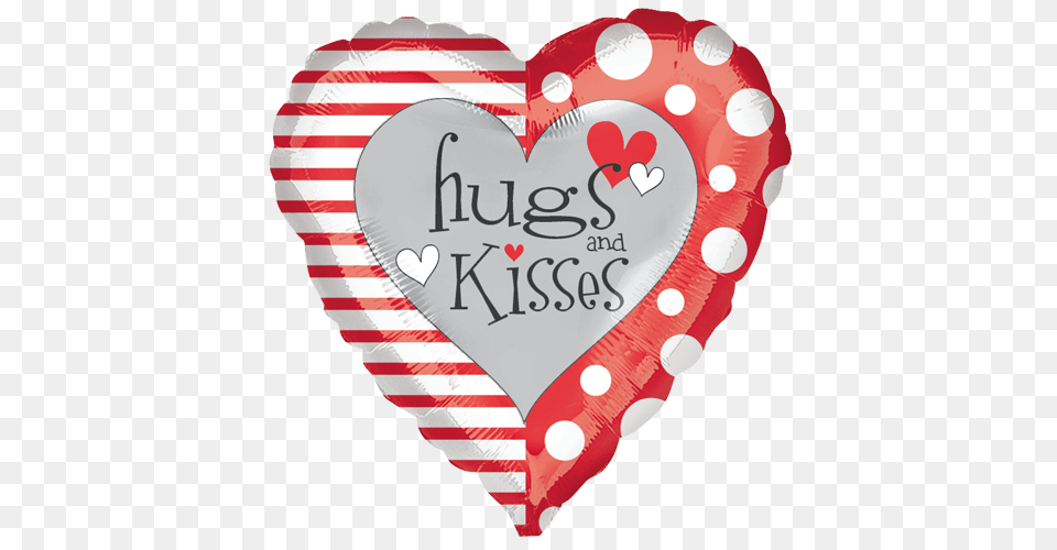 Red And White Hugs Kisses Foil Balloon, Heart, Dynamite, Weapon Png Image